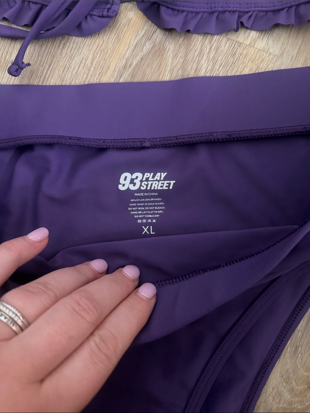 Purple Ruffle Tankini Bikini Set - XL - Picture 2 of 10